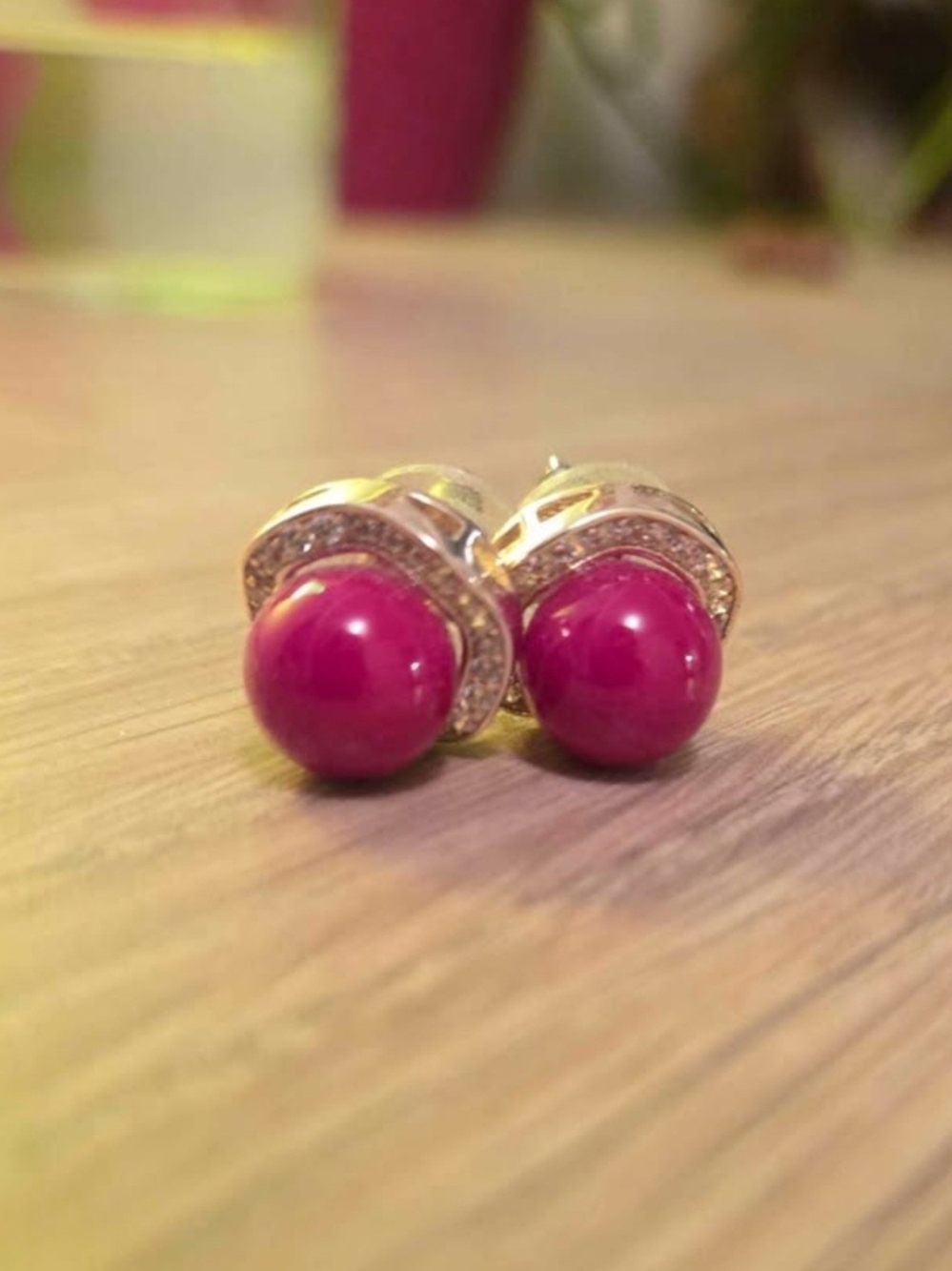 Red Studded Earrings